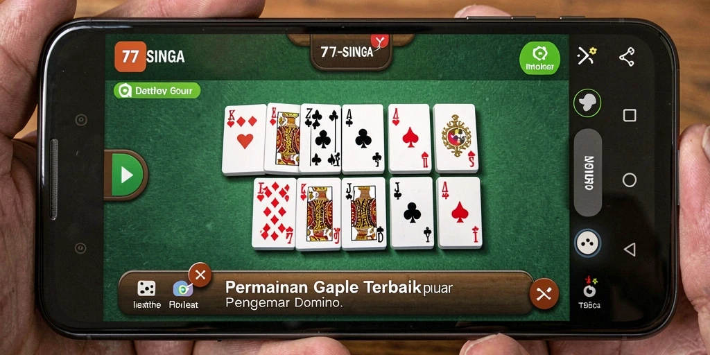 Screenshot gameplay 77SINGA menampilkan keseruan bermain Gaple.