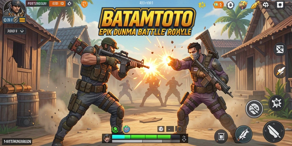 Tampilan mendebarkan gameplay Battle Royale di BATAMTOTO.