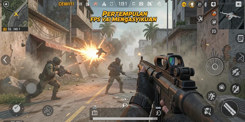 Tampilan gameplay DEWI11 yang intens dan penuh aksi.