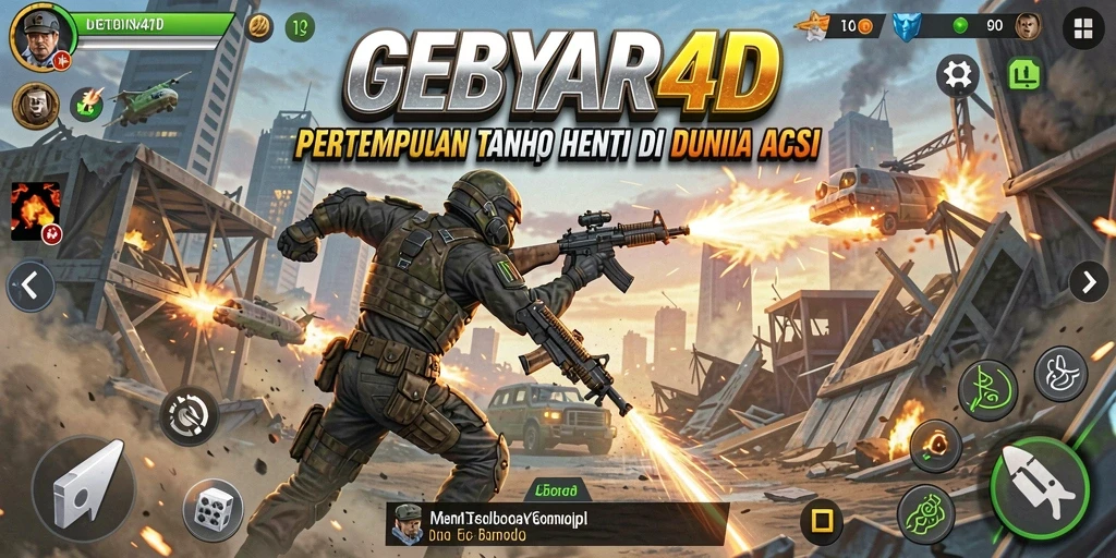 Screenshot permainan GEBYAR4D menampilkan aksi cepat dan karakter yang dinamis.