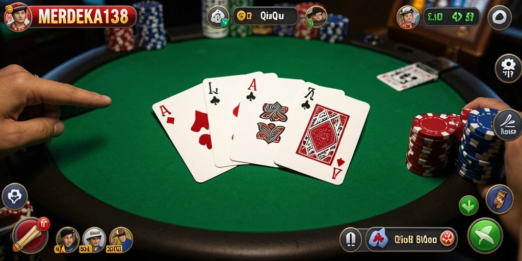 Tampilan gameplay seru QiuQiu di MERDEKA138.