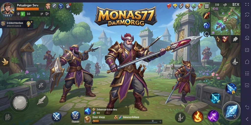 Tangkapan layar gameplay <strong>MONAS77</strong> menampilkan aksi pertempuran yang mendebarkan di dunia MMORPG.