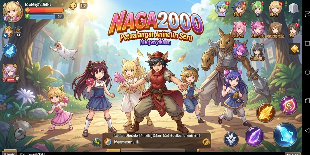 Tampilan gameplay NAGA2000 yang memukau dan penuh warna.