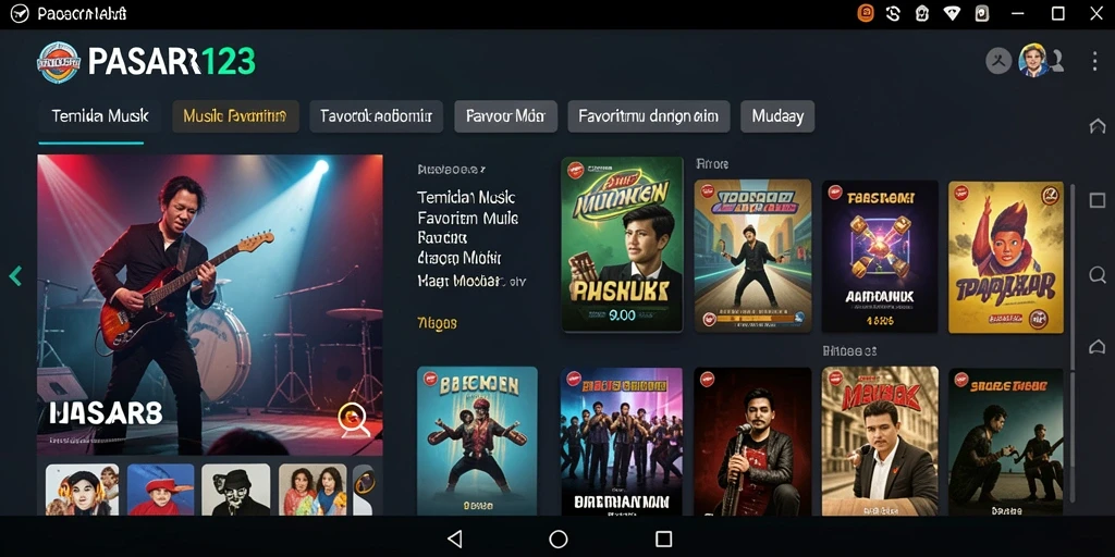 Tampilan antarmuka PASAR123 saat memainkan musik dengan indah.