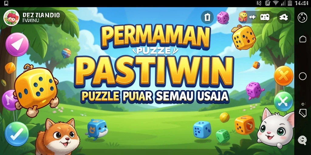 Screenshot utama PASTIWIN menunjukkan gameplay Puzzle yang seru dan menantang.