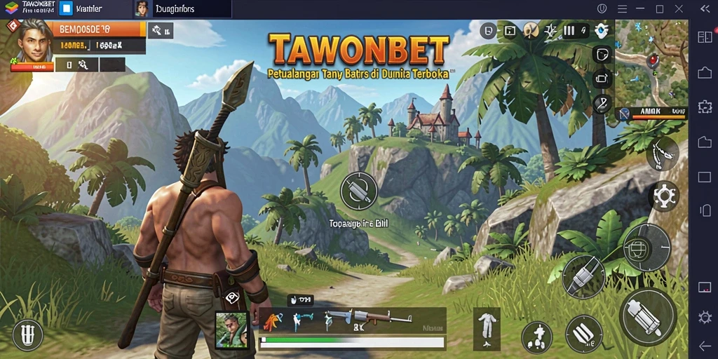 Tampilan gameplay <strong>TAWONBET</strong> yang menampilkan eksplorasi dunia terbuka yang luas.