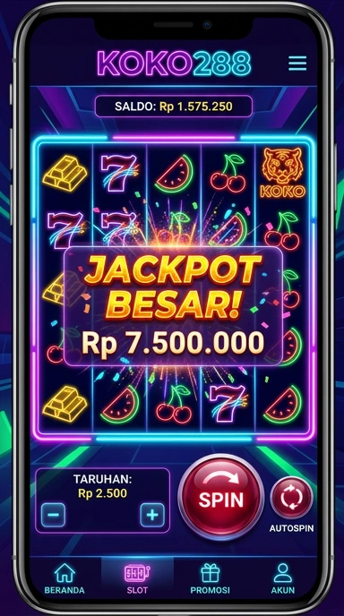 Tampilan utama aplikasi koko288 yang user-friendly.